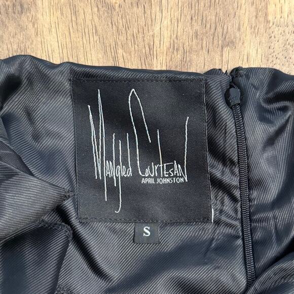 Mangled Courtesan April Johnston Capulet Dress Project Runway Black Size Small - Picture 5 of 7